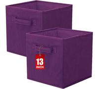 Boîtes de rangement en tissu, lot de 2, cubes de rangement pliables, boîtes de rangement cubiques, 33 x 33 x 33 cm