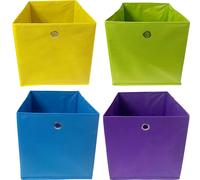 Boîtes de rangement en tissu, lot de 4, 33 x 38 x 33 cm, boîtes pliables avec poignée encastrée, pour les étagères Kallax ou comme inserts pour les étagères d'armoires ou les placards.