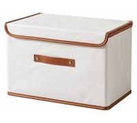 Boîtes de rangement en tissu Oxford avec couvercle intégré - grand organisateur de vêtements, 44 x 30 x 29 cm, beige