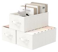 Boîtes de rangement, lot de 3, boîtes pliables en tissu, panier de rangement avec 2 poignées, tissu Oxford, facile d'entretien, panier de rangement en tissu pour armoire, 33 x 23 x 14 cm