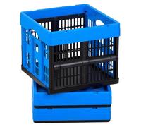 Boîtes de rangement pliables en plastique, 25 litres, lot de 3, caisses de rangement pliables empilables avec poignées, capacité de 10 kg par boîte, conteneurs pliables robustes, paniers gain de place
