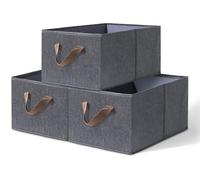 Boîtes de rangement pliables en tissu, lot de 3 grands paniers à linge pliables, organiseurs de tiroirs pour armoires, boîtes de rangement en tissu (47 × 28 × 20 cm)