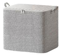 Boîtes de Rangement Pliables Grand Sac de Rangement Vetement Couette Housse Rangement,en Tissu Non-tissé,48 x 44 x 48cm,Gris Label