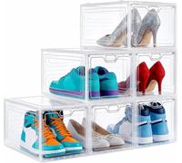 Boîtes de rangement pour chaussures - 6 boîtes transparentes empilables avec couvercle - Pour la maison