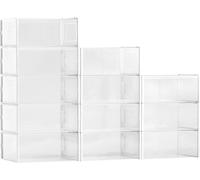 Boîtes de rangement pour chaussures, lot de 12, empilables, taille US 11, blanc