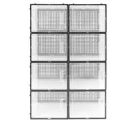 Boîtes de rangement pour chaussures - Organisateur de chaussures - Lot de 8 - Plastique PP transparent - Protège de l'humidité et de la poussière - Pour chaussures de taille 44