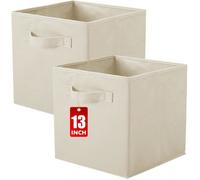 Boîtes de rangement pour placards et jouets,boîtes de rangement en tissu pliables cube et organiseur de tissu,33 X 33 X 33 cm,Beige