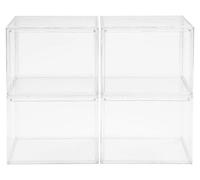 Boîtes de rangement pour sacs à main - Ensemble de 4 boîtes de rangement empilables - Boîtes en PET transparentes - Boîtes de présentation pour placard et chambre à coucher - Transparente