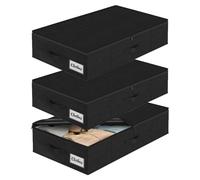 Boîtes de rangement pour sous le lit, ensemble de 3, pliables avec couvercle, dimensions : 76 x 38 x 17 cm