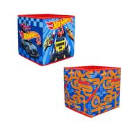 Boîtes de rangement sous licence officielle Hot Wheels | Lot de 2 cubes de rangement pliables | Idéal pour organiser une chambre d'enfant ou une salle de jeux, 30 x 30 cm