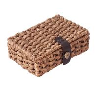 Boîtes Décoratives Avec Couvercle Rectangulaire en Jacinthe d'Eau | Rangement Naturel Corbeille Boîte Pour Chambre Bain Cuisine Bureau Mouchoirs Vêtements Snacks Télécommandes