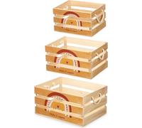 Boîtes décoratives en bois avec motif arc-en-ciel RAINBOW, 3 pièces