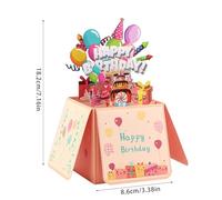 Boîtes délicates Enveloppe de carte d ' anniversaire Belle carte de voeux de festival pliante Anniversaire pour anniversaires Remises de diplômes Célébration colorée Voeux