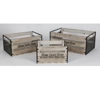 Boîtes en bois Home Set de 3 paniers Rangement Décoration Boîte de rangement Habitat