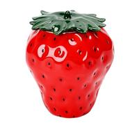 Boîtes en Forme de Fraise Boîte de Stockage de Thé en Céramique Créative Pot de Stockage de Fraises Conteneur de Stockage de Nourriture pour L'organisation de Cuisine Boîte à Thé en(Rouge)