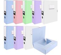 Boîtes en plastique pour chemises A4, hauteur 75 mm, lot de 10, colorées