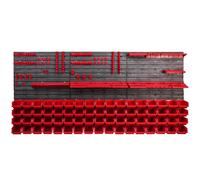 Panneau d'outils mural 172x78 cm avec 68 pcs. Boîtes de suspension avec jeu de supports en plastique
