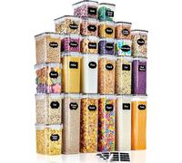 Boîtes hermétiques en plastique à couvercle à charnière, lot de 25 pièces, avec couvercle, idéales pour conserver des céréales, de la farine, des grains de café, des cornflakes, des spaghettis, etc.,