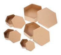 Boîtes Hexagonales Coffret Présent en Papier Kraft avec Couvercles DIY | Ambiance Halloween, Boîte D'emballage pour Dessert, Coffret Anniversaire, Boites Noël