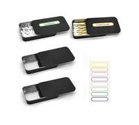 Boîtes métalliques noires pour coton-tiges, lot de 4