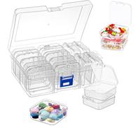 Boîtes Plastiques Transparentes avec Couvercles - Ensemble de 15 Pièces - Parfait pour Rangement de Petits Objets et Accessoires