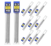 Boîtes Pointe de Crayon pour Écriture 20 Hb 0,5mm en Résine Noire | Boîte de Rangement à Couvercle Bleu, Recharges Applicables Usage Scolaire, et Dessin Technique
