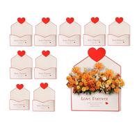 Boîtes pour la Saint-Valentin - Papier 27 x 22 x 4 cm 10 pièces | Boîte à enveloppe de fête à motif cœur romantique, emballage cadeau floral, vacances, fiançailles, cérémonies | Amis épouse