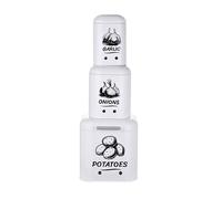 Relaxdays Boîtes pommes de terre, oignons, ail – lot de 3 métal blanc, couvercles et aérations
