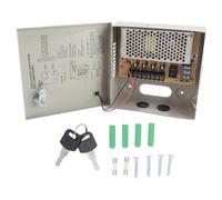 Boîtier d'Alimentation 12V 4 Canaux Métallique avec Serrure pour Caméras de Sécurité CCTV, Compatible avec DVR et Caméras IP, 110V-220V