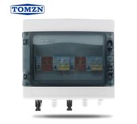 Boîtier de Combinaison Photovoltaïque Solaire TOMZN avec Protection Contre la Foudre, 2 Entrées 2 Sorties, DC 600V, Fusible, Disjoncteur, SPD, Boîtier Étanche IP65, 12 Voies
