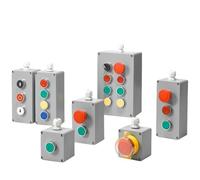 Boîtier de commande à bouton métallique, boîte de jonction en aluminium moulé, boîtier étanche, boîtier anti-éclaboussures, bouton d'arrêt d'urgence, démarrage, réinitialisation électrique(1hole-02)
