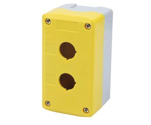 Boîtier de commande à bouton-poussoir étanche IP65 1 trou boîtier industriel ABS + PC boîtier jaune pour câblage d'environnements difficiles (2 trous)