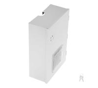 Boîtier de Compteur D'énergie en Fer Porte Transparente Blanc | Conception Étanche et Résistante aux Intempéries, Montage Simple, Inspection Rapide du Compteur pour Électriciens