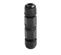 Boîtier de connecteur étanche PA66 2/3/4 broches Noir (2 broches) | Conforme à la norme IP67, capacité de 250 V 15 A, conception de borne à vis, convient aux câbles 2/3/4 broches