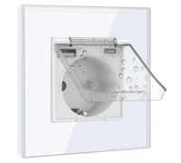 Boîtier de connexion étanche Schuko, USB + Type C, encastrable, simple, 16 ampères, blanc, pour pièces humides