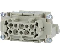 Boîtier de connexion HARTING Han 10E, insert de douille (F), "gauche", raccordement par vis, 10 pôles + PE, 500V, 16A - 1 pièce