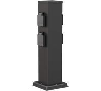 Boîtier de connexion pour jardin - Colonne électrique extérieure - Raccordement d'éclairage de jardin - 4 prises de courant - 40 cm de hauteur - Noir