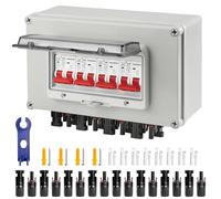 Boîtier de Couplage Solaire PV DC, Protection Contre Les Surtensions Pv Dc12v-Dc400v 4 ChaîNes, 2p 30 A, BoîTe De Combinateur Solaire éTanche Pour Montage Mural, Ip67 éTanche Pour SystèMe Pv Solaire