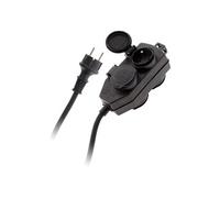 Zenitech Boîtier de dérivation 4 prises IP44 noir - Câble 3G 1,5mm² H07RN-F 5 m