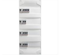 Boîtier de distribution, 4 rangées, 3 disjoncteurs différentiels 40A AC, 1 disjoncteur différentiel 63A AC, en acier
