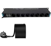 Boîtier de distribution d'alimentation Infitronic, format 1U, 14 prises, avec connecteur IEC - C13 et 2 ports USB pour la charge, ainsi que 2 prises individuelles