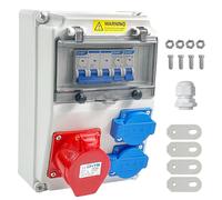 Boîtier de distribution électrique, 16 A, 5 pôles, 4 prises Schuko, prises CEE, indice de protection IP54