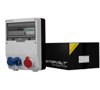 Boîtier de distribution électrique, 2 prises Schuko 230V, 1 prise CEE 16A, 40A, compteur MID, indice de protection IP44
