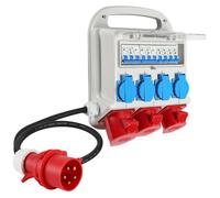 Boîtier de distribution électrique avec disjoncteur, bloc de distribution électrique 5 pôles avec 4 prises