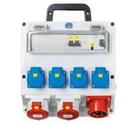Boîtier de distribution électrique CEE, 400V/16A, avec 4 prises Schuko, 2 prises CEE, indice de protection IP44