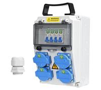 Boîtier de distribution électrique, conception étanche, compatible avec plusieurs prises, noir et blanc