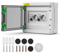 Boîtier de distribution électrique - Étanchéité pour extérieur - Disjoncteurs miniatures/différentiels - Prise universelle - Indice de protection IP65 - Blanc
