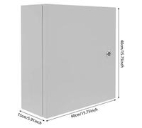 Boîtier de distribution électrique extérieur - Montage mural. Boîtier de connexion - Étanchéité IP65 - Boîtier en acier galvanisé - Avec serrure - Résistance aux chocs IK08 - 40 x 40 x 15 cm