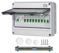 Boîtier de distribution étanche avec barres en cuivre et disjoncteur différentiel AC 100 A