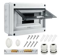Boîtier de distribution, montage en surface, étanche IP65, matériau ABS, bornes en laiton, 8 modules